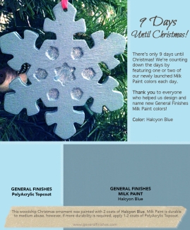 snowflake ornament. text: 9 days until christmas