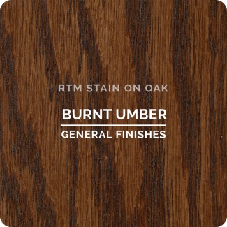 General Finishes RTM Wood Stain Stock Color - Burnt Umber (ON OAK)