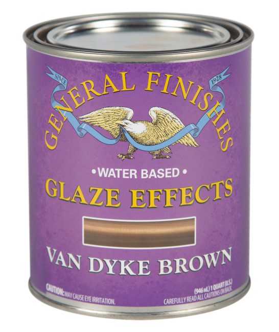 General Finishes Van Dyke Brown Water Based Glaze Effects, Quart